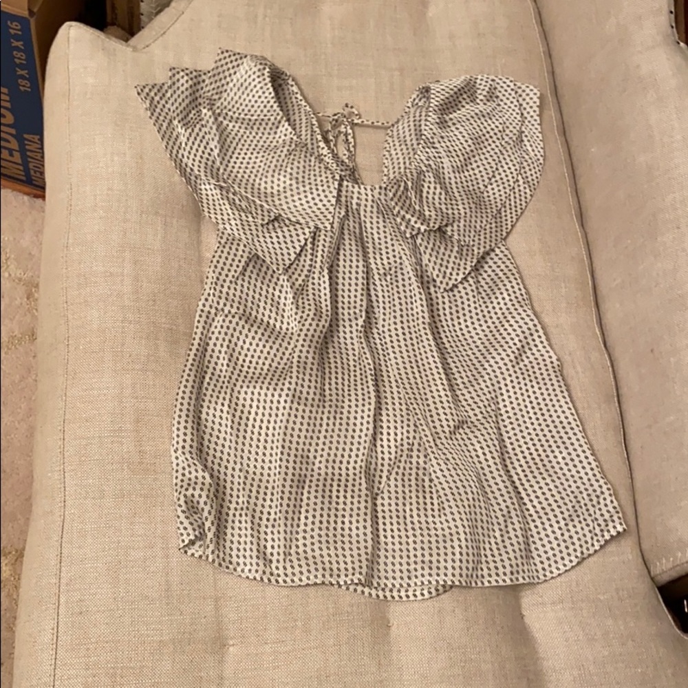 Club Monaco Patterned Black and White Top